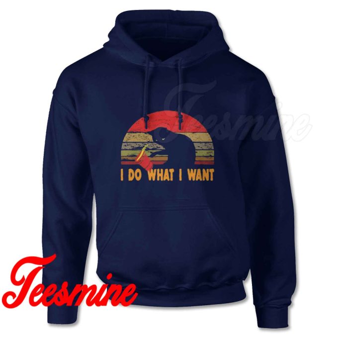Cat I Do What I Want Hoodie Navy