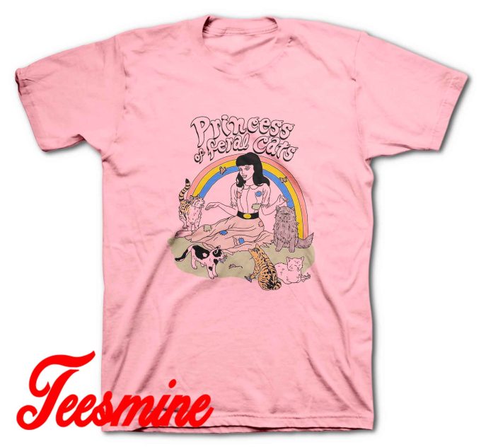 Princess of Feral Cats T-Shirt Pink