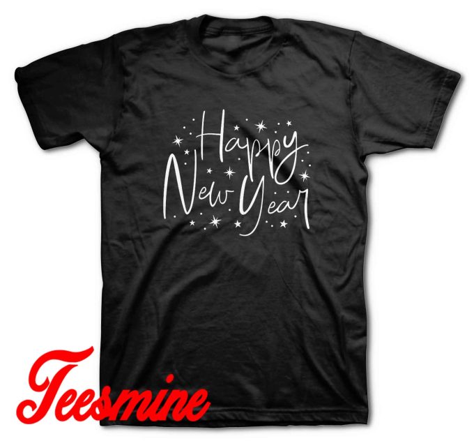 Happy New Year T-Shirt Color Black