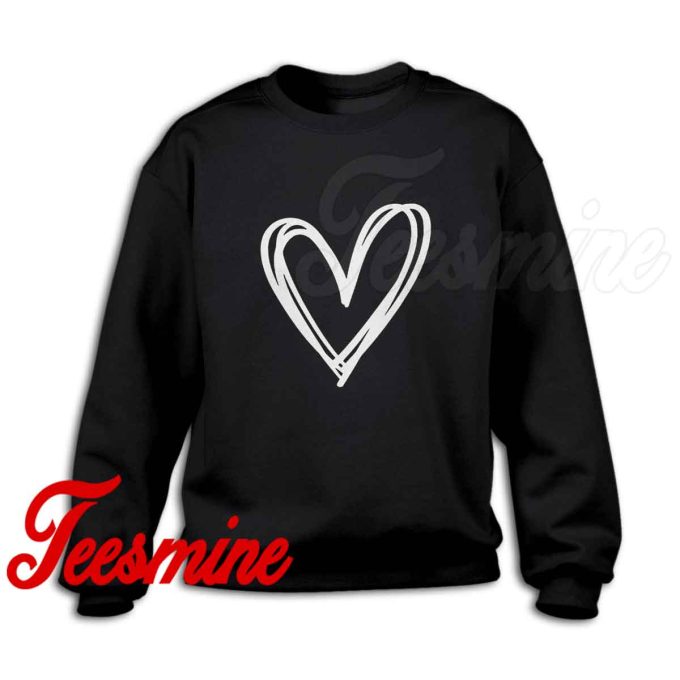 Heart Valentine's Day Sweatshirt Color Black