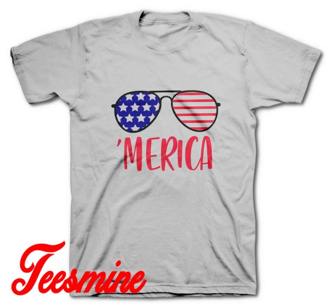 4th of July Merica T-Shirt Color Grey