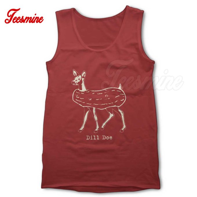 Dill Doe Pickle Tank Top Color Red