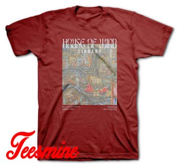 House Of Wind Library Velaris T-Shirt Color Maroon