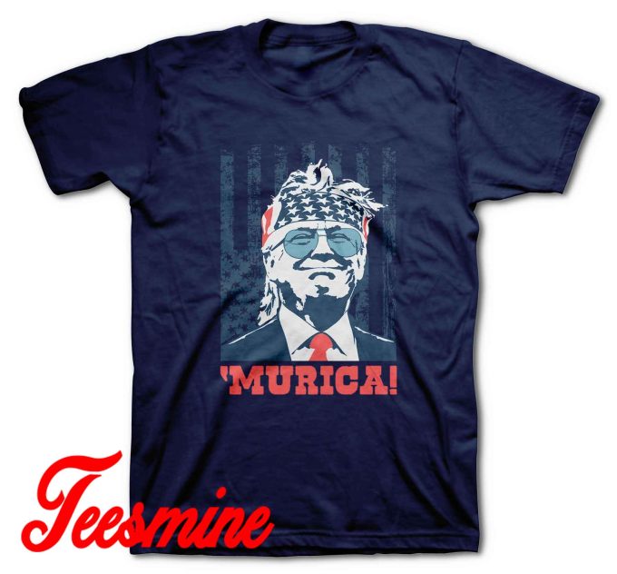 Donald Trump Murica 4th of July T-Shirt Color Navy